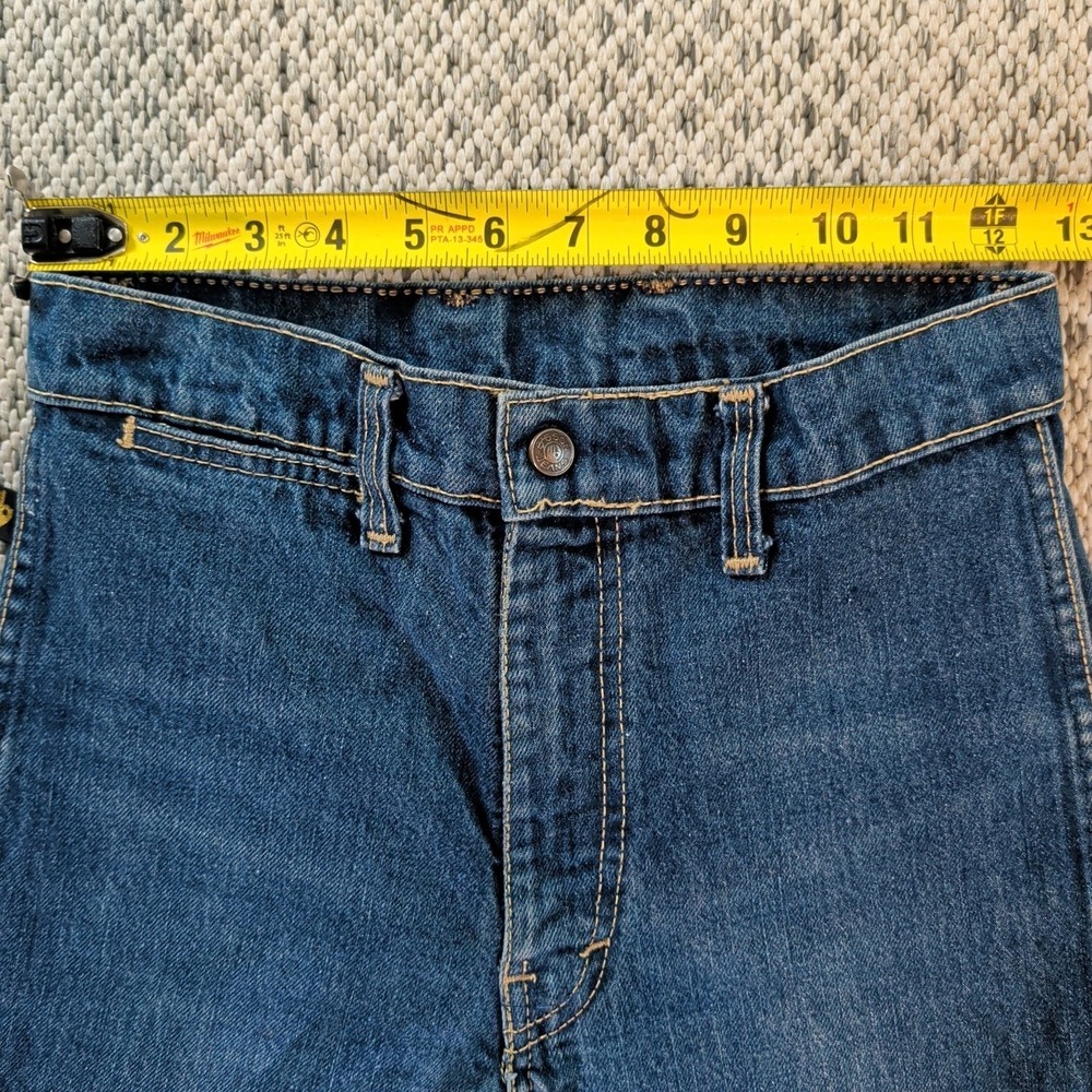 VTG 70s Sasson Blue Jeans 26x24 Cropped Hem High Rise Dark Wash Talon Zipper EUC - Picture 5 of 16